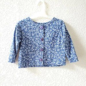 Vintage Little blue button front light cardigan